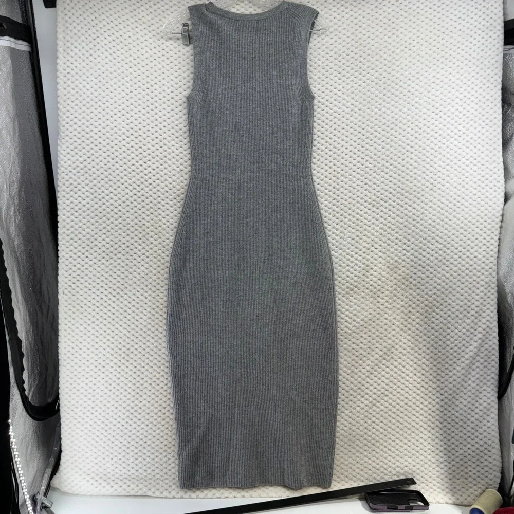 Quince Mongolian Cashmere Sleeveless Midi Sweater Dress Womens XS Heather Grey